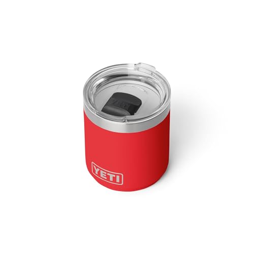YETI Rambler 10 oz Ceramic Lined Lowball 2.0, Vacuum Insulated with MagSlider Lid, Rescue Red - color: Rescue Red