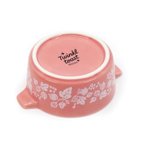 Ceramic Trinket Box with Lid – Gooseberry Vintage-Inspired Mini Casserole Jewelry Box, Pink Keepsake Box