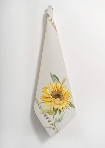 Maison d' Hermine Candice Bundle Set 100% Cotton Set of 3 Kitchen Towels (20 Inch by 27.5 Inch) and Oven Mitt (7.5 Inch by 13 Inch)/Pot Holder (8 Inch by 8 Inch)