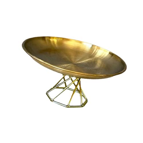 Elegant High-Footed Metal Jewelry Tray Stainless Steel Dessert Plate Decorative Food Serving Dish for Household Serving Platter