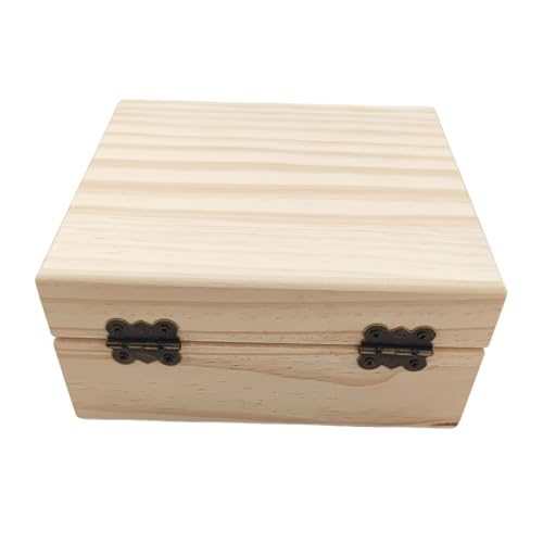 Anktily Unfinished Wooden Storage Organizer Box with Lid, Unpainted Wood Case Box for Small Keepsakes, Jewellery, Tea Bag Holder Case (13 Grids) - style: 13 Grids