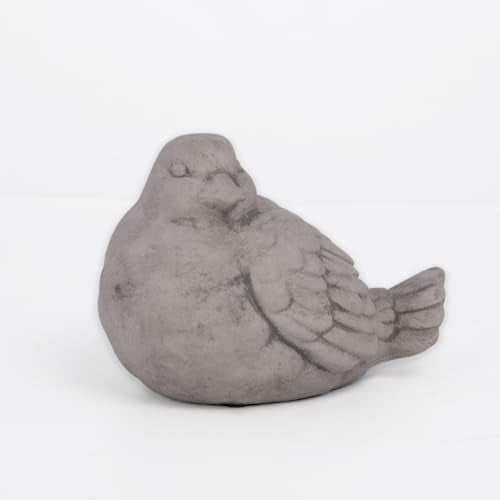 Small Cement Bird Statue, Gray Concrete Finish (8.25 X 5.25 X 6.25 In.) | Decorative Cement Bird Figurine With A Gray Concrete Finish, Ideal For Tables, Patios, Lawns, Yards, And Home Décor. - size: 8.25"x5.25"x6.25"H