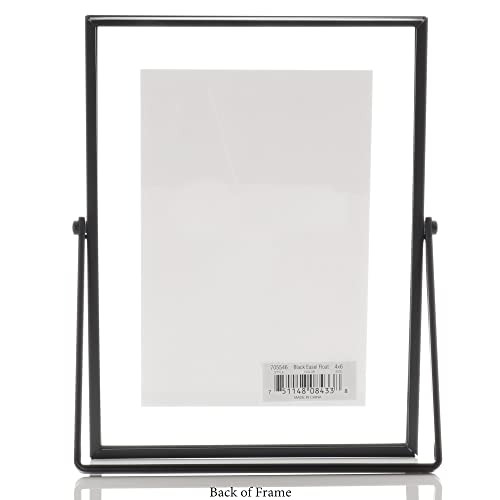 Lawrence Frames Metal Easel Float Picture Frame, 4x6, Black - color: Black, size: 4x6
