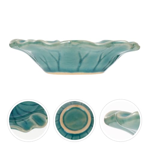 Ceramic Wax Melt Warmer Dish Replacement, Lotus Aromatherapy Oil Burner Plate, Fragrance Heating Tray for Electric Diffuser Lamp & Candle Tart Melter Blue