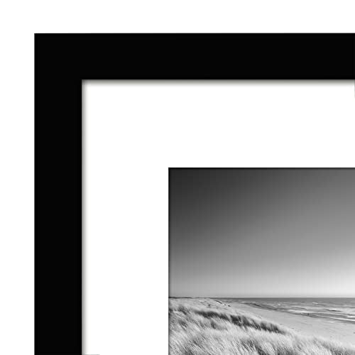 Americanflat 8x10 Picture Frame 2-Pack - Matted to 5x7 - Black | Slim Molding construction, Polished plexiglass front, wall or tabletop display with included easel, sawtooth hangers included - color: Black, size: 8X10