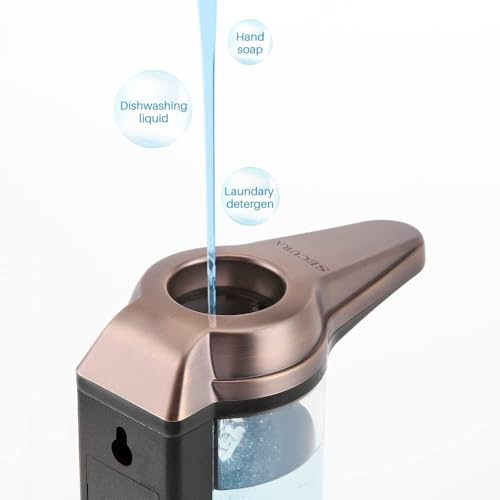Secura 17oz Automatic Liquid Soap Dispenser, Touchless Battery Operated Hand Soap Dispenser with Adjustable Soap Dispensing Volume Control Dial, Personal Care Dispenser (Antique Copper) - color: Antique Copper, size: 500ml