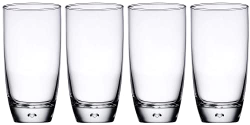 Glaver's Highball Glasses Set Of 4, 16 Oz. Drinking Glasses, Unique Water Glass Cups For Juice, Cocktails, Soda, Heavy Bottom Tumbler Glass - style: Rounded