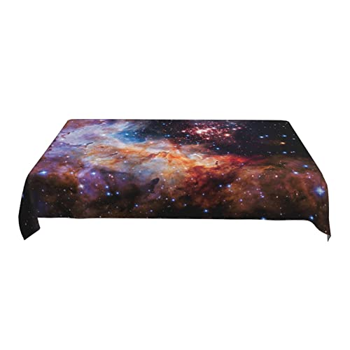 Worltoldb Galaxy Tablecloths Polyester Table Cloth for Kitchen Dinning Table Washable Table Cover for Parties Wedding Picnic - color: White7