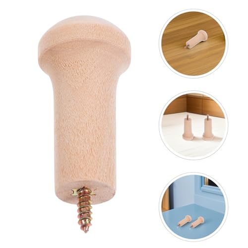 12pcs Unfinished Wood Wall Hooks with Screws, Wooden Peg Rail Hooks for Hanging Coats Hats Towels, 26x52mm Screw-on Shaker Pegs for Home Organization