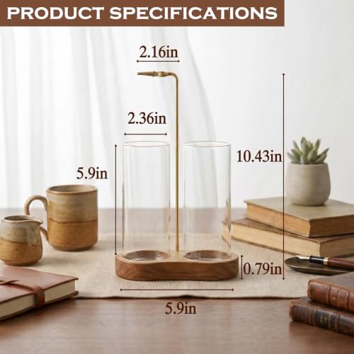 2PCS Incense Holder for Sticks with Glass Ash Catcher - Upside Down Anti-Ash Flying Incense Burner & Stick Storage Organizer (2PCS Upgrade Tall Cup) - size: 2PCS Upgrade tall cup