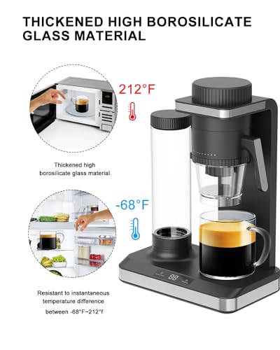 LUXU Glass Coffee Mugs, 14 oz Ice coffee cups,Clear Tea Cups Set of 4 | Heat Resistant and Explosion-Proof Glass Coffee Cups,Borosilicate Glass Mugs with Handles for Hot/Cold Beverages,Americano - style: 14 oz clear coffee mugs