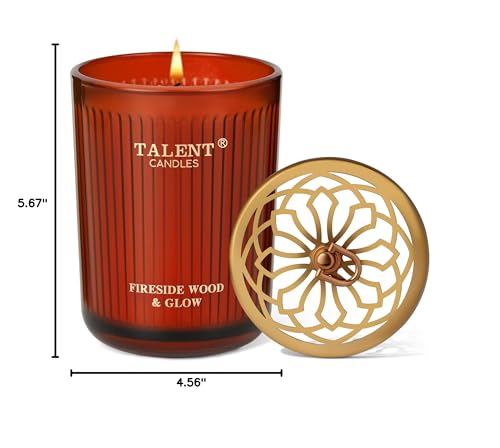 Jar Candles for Home Scented, Aromatherapy Candles Gifts for Women & Men, Natural Soy Candle, 8.4oz Traditional Style Fireside Wood & Glow - color: Fireside Wood & Glow
