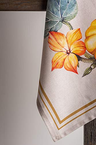 Maison d' Hermine Kitchen Towels Set of 3 Reusable 100% Cotton 27.50" x 20" | Cloth Tea Dish Towels Absorbent with Hanging Loop for Kitchen Dining Party Hotel Home Thanksgiving Christmas - Potiron - color: 037 - Potiron