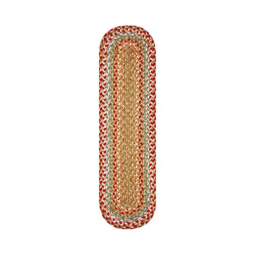 Homespice Azalea Jute Braided Table Runner, Oval 8x28 Set of 2 | Multicolor Table Runner for Dining Table, Reversible, Rich Colors, Durable and Easy to Clean - color: Cider Barn