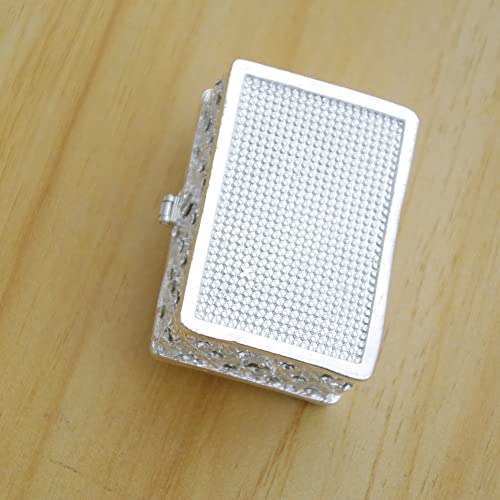 Silver Trinket Box Jewelry Box with Crystals Small Trinket Boxes Hinged Gift Ring Holder for Girls or Women - color: Silver_6