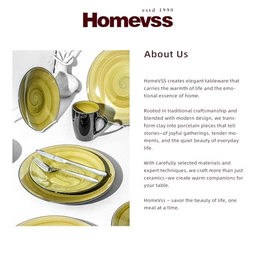 HomeVss Sonoma 16 Piece Stoneware Dinner Set, Outside Black + Inside Handpainted Color Green with Black speckle - color: Green