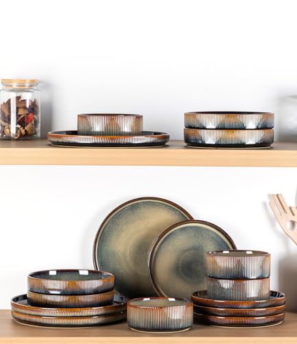 8.25" Ceramic Pasta Bowls Set of 4, Salad Bowls | Versatile Serving Bowls for Pasta, Salad, Fruit & Noodles, Housewarming & Wedding Gift, Cocoa Mocha - color: Cocoa Mocha, size: 8.25 Inch