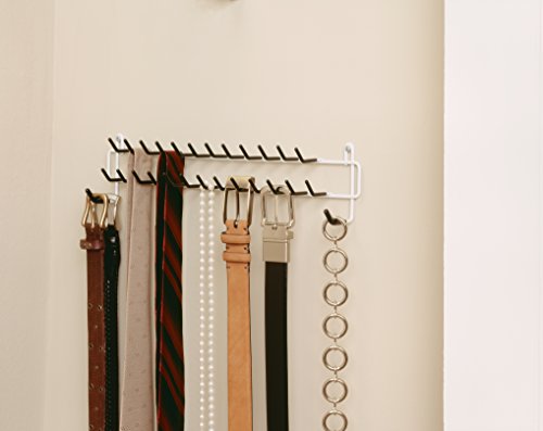 ClosetMaid Epoxy Coated Steel 8051 Tie and Belt Rack, White, 3.5 (Pack of 12) - size: 3.5 (Pack of 12)