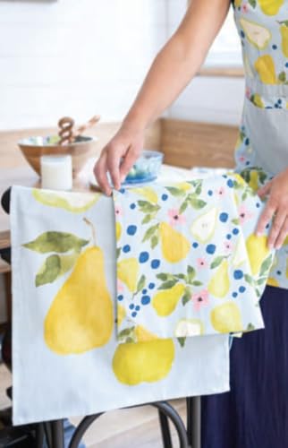 Boston International Dish Towel Set of Two Cotton Tea Towels, 28" x 18", Anjou Pear - color: Anjou Pear