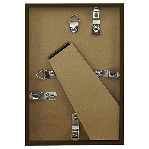 Americanflat 4x6 Picture Frame with Shatter-Resistant Glass - Streamline Collection - Thin Border Photo Frame for Tabletop and Wall Display - Hanging Hardware and Easel Stand Included - Walnut | Shatter-resistant glass, wall or tabletop display with inclu