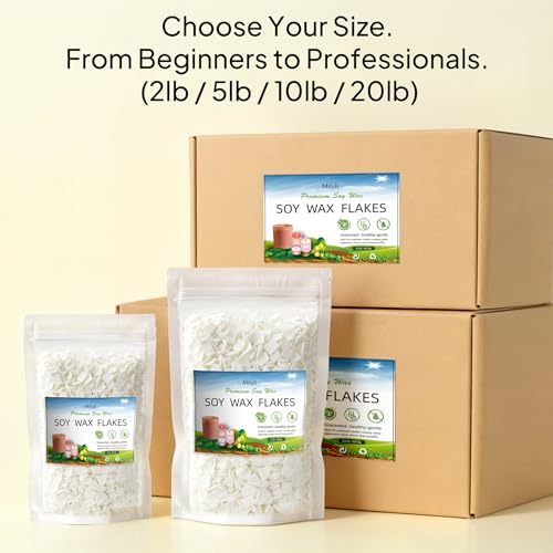 Miluli 100% Natural Soy Wax Flakes for Candle Making, Pure Candle Wax Bulk, Paraffin-Free DIY Crafts Supplies, Clean Burning 1 LBS