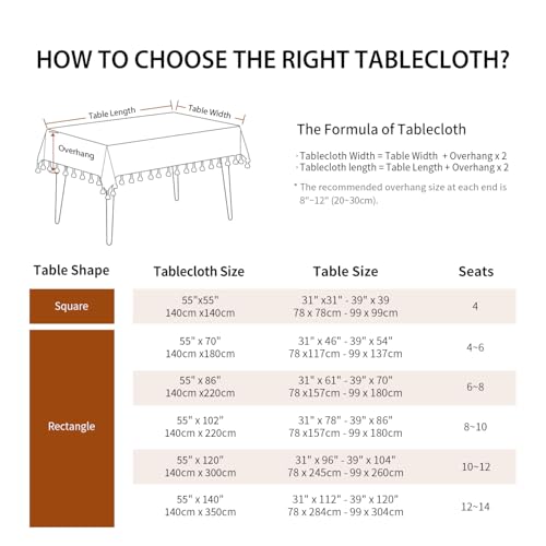 Deep Dream Tablecloth, Embroidered Waterproof Table Cloth Cotton Linen Wrinkle Free Anti-Fading Tablecloths Washable Dust-Proof Table Cover for Kitchen Dinning Party Christmas, 55 x 70 Inch - New Gray - color: New Gray, size: 70" x 55" (Rectangular)