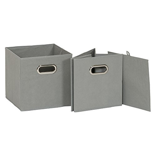 Household Essentials 84-1 Foldable Fabric Storage Bins Set of 6 Cubby Cubes with Handles Gray (Pack of 6) - color: Gray, size: 11” L x 11” W x 11” H (Pack of 6)