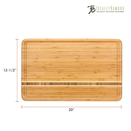Totally Bamboo Dominica Large Cutting Board with Juice Groove, 20-5/8" x 12-1/2" - size: 20.6"L x 12.5"W