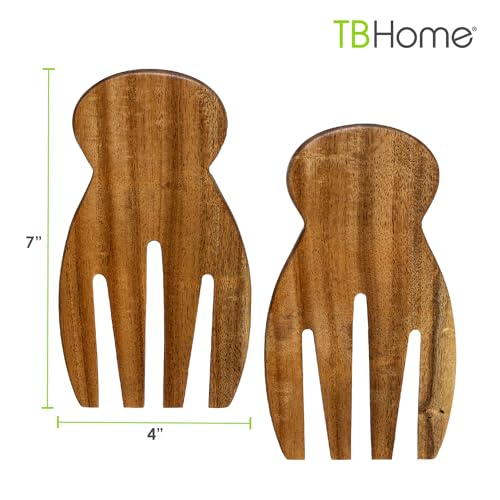 TB Home Salad Hands – Acacia Wood Salad Serving Utensils for Tossing & Serving