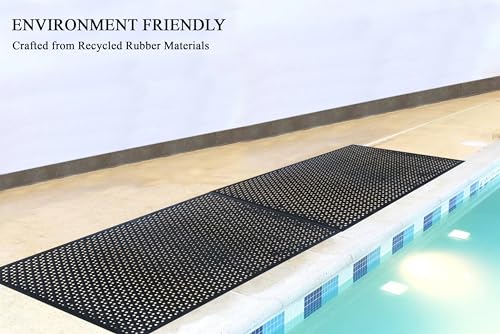 A1HC New All Purpose Rubber Extra Drain 70% Area Floor Mat with Holes for Restaurant Kitchen, Bar Area, Commercial, Residential Entrance, Anti Slip Pool, Garage, Patio High Traffic Area Mat 41x61 Inch - size: 61"L x 41"W x 0.3"Th