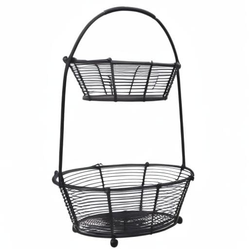 Gourmet Basics by Mikasa Tulsa Fruit Metal Storage Basket, 2-Tier - style: Tulsa