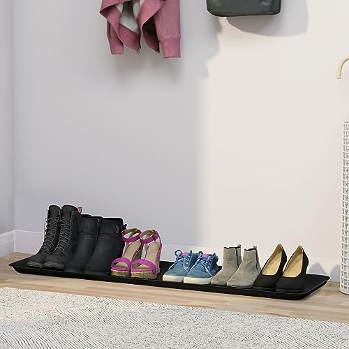 1 Pack Rubber Extra Large Shoe Tray for Entryway,Long Boot Tray,Slim Boot Mat for Indoor and Outdoor Use,16x55 in, Rectangular (Pack of 1) - size: 55" x 16" x 1.2"