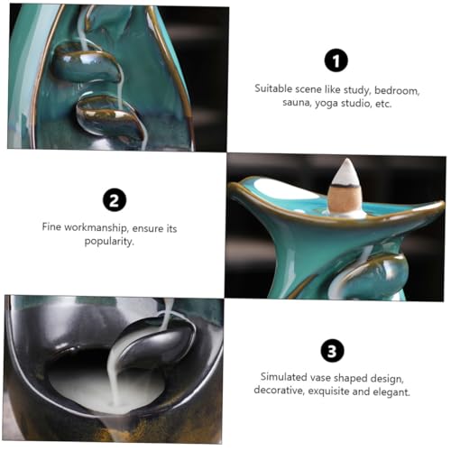 DOITOOL Backflow Incense Burner Holder Household Censer Aroma Therapy Supplies Home Fragrance Desktop Ornament for Bedroom and Living Room Decoration