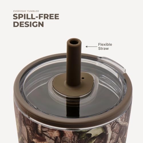 HydroJug Everyday Tumbler 20 oz, Ceramic-Lined Straw Cup, Woodland | Vacuum insulated stainless steel, flexible straw, soft-touch lid, spill-free, cup holder fit, BPA-free, hot & cold drinks - color: Woodland, size: 20 Ounces
