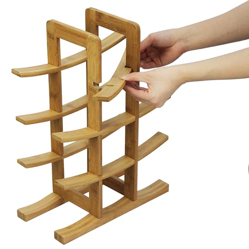 Oceanstar WR1149 12-Bottle Natural Bamboo Wine Rack , Red, 15.75 x 5.75 x 1.75 inches