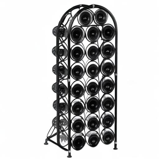 23 Bottles Arched Freestanding Floor Metal Wine Rack Wine Bottle Holders Stands, Black - color: Black, size: 23 Bottles