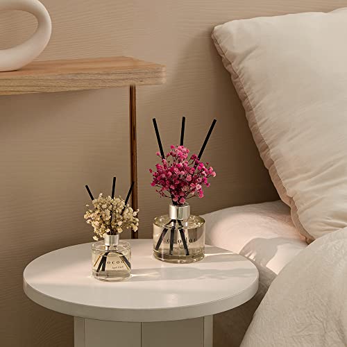 COCODOR Reed Diffuser Set with Preserved Baby's Breath with Sticks/April Breeze / 6.7oz / Scent Fragrance Oil Diffuser for Bedroom Bathroom Home Decor - size: Real Flower/6.7Ounce/1Pack