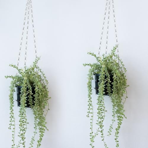 Hotop 8 Pcs Metal Hanging Chains with Ceiling Hooks, Garden Plant Hangers for Hanging Bird Feeders, Billboards, Chalkboards, Basket, Planters, Lanterns, Wind Chimes, Chain Hook DIY(12 Inch,White) - color: White, size: 12 Inch