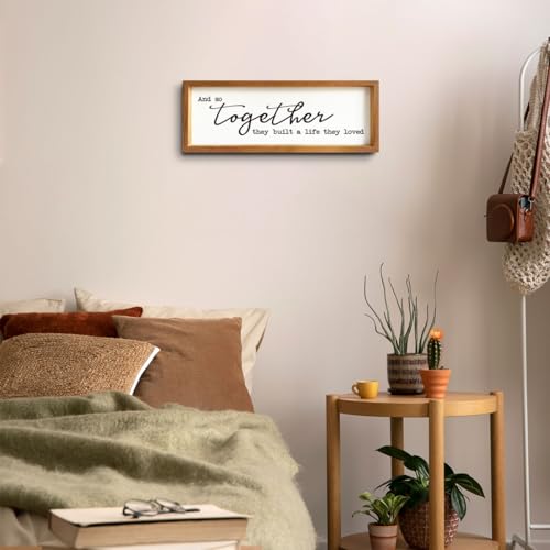 ENGVZ Wood Picture Frame Wall Decor Building A Shared Life Together Sign | 15.8 X 5.9 X 0.78 Inches, Rustic Wooden, Handwritten Text, Marriage Gift, Living Room Bedroom Display - color: Family 3