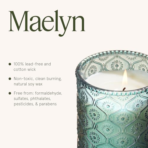 LA JOLIE MUSE Geranium Vert Mint Scented Candle for Home, Soy Wax 40 Hrs | Luxury Blue Jar Candle, Natural Clean Non Toxic, Fresh Summer Candles for Candle Warmer, Gift for Women Men, Lavender, Clove - color: Geranium Vert Mint