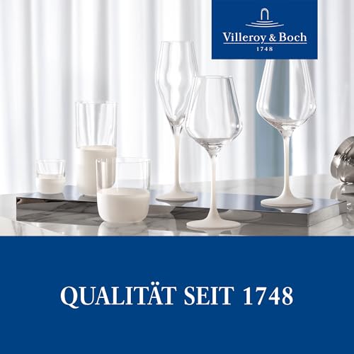 Villeroy & Boch - Manufacture Rock Blanc Red Wine Goblet Set, 4 pcs. Set of Drinking Glasses for Red Wine, 15.5 oz, Crystal Glass, Matte White Slate Look | Matte-white crystal glass wine goblets, hand wash only, bring a tactile slate look to red wine at d