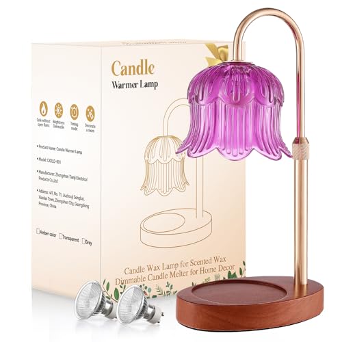 Candle Warmer Lamp Adjustable Timer Electric-Purple Flower-Shaped Wax lamp - color: Purple