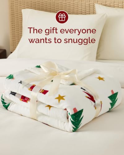 Christmas Sherpa Blanket Throw Size, Reversible Blanket - Nutcracker, 50x60 | Super Soft Double Sided Throw for Bed, Sofa, Couch, Reversible Sherpa Fleece Blanket, Thick, Warm, Plush, Xmas Winter Bedding - color: 05 - Nutcracker