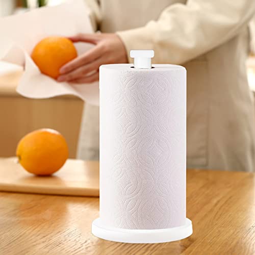 White Paper Towel Holder - Countertop Standing Holder for Kitchen - color: White