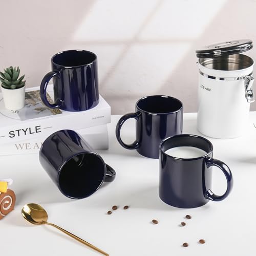 BYCNZB 22oz Super Large Ceramic Coffee Mugs Large Handles Set of 4 (Cobalto) - color: Cobalto