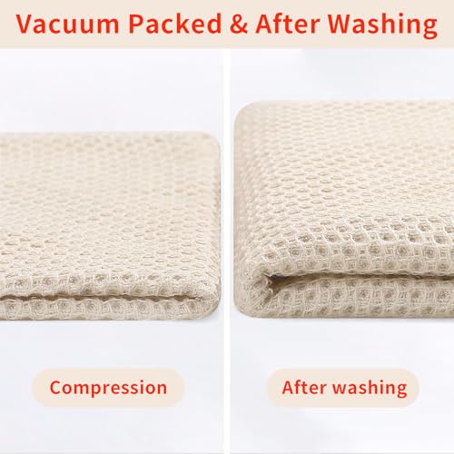 Homaxy 100% Cotton Waffle Weave Kitchen Towels, 3-Pack, Beige | 13 x 28 Inches, Ultra Soft Absorbent Dish Towels, Quick Drying Cleaning Towels - color: Beige, size: 13 X 28 - 3 Pack