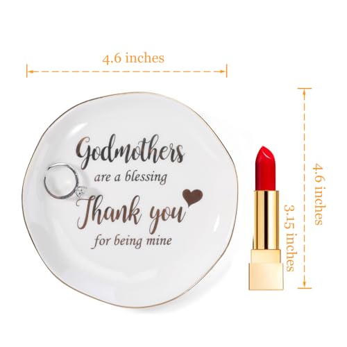 Christmas Mother Day Birthday Gifts for Godmother Ring Dish Jewelry Tray-Godmother Gifts from Godchild-Godmothers Are Blessing,Thank You for Being Mine - style: Godmon
