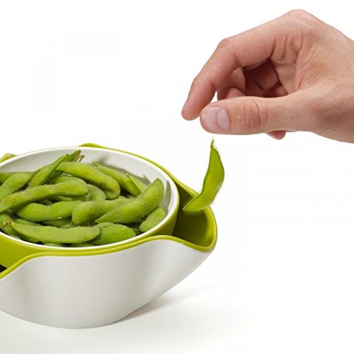 Joseph Joseph DDWG010GB Double Dish Pistachio Bowl and Snack Serving Bowl, Green/White - color: Green/White