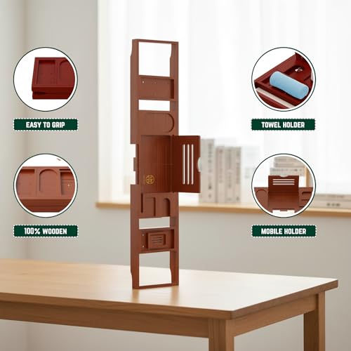 Bamboo Bathtub Caddy Tray Expandable & Foldable Bath Shelfwith Book, Tablet & Wine Holder Adjustable Wooden Bath Tray for Relaxing Spa atHome – Fits Most Tub Sizes. - color: Wood Brown