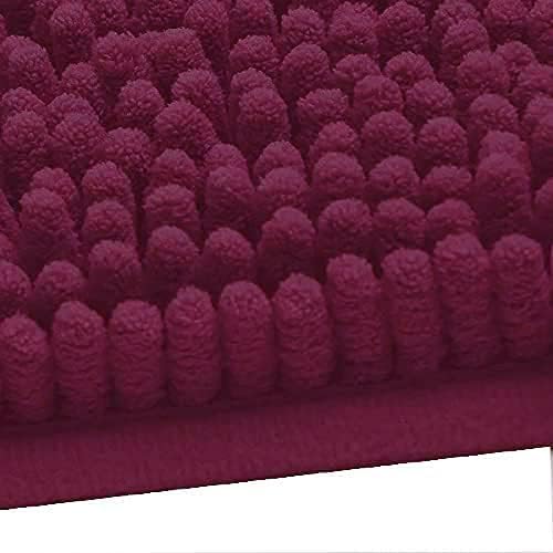 Madeals Long Bathroom Rugs Chenille Runner Bathroom Mat Kitchen Rug Burgundy - color: Burgundy, size: 20"x 46"